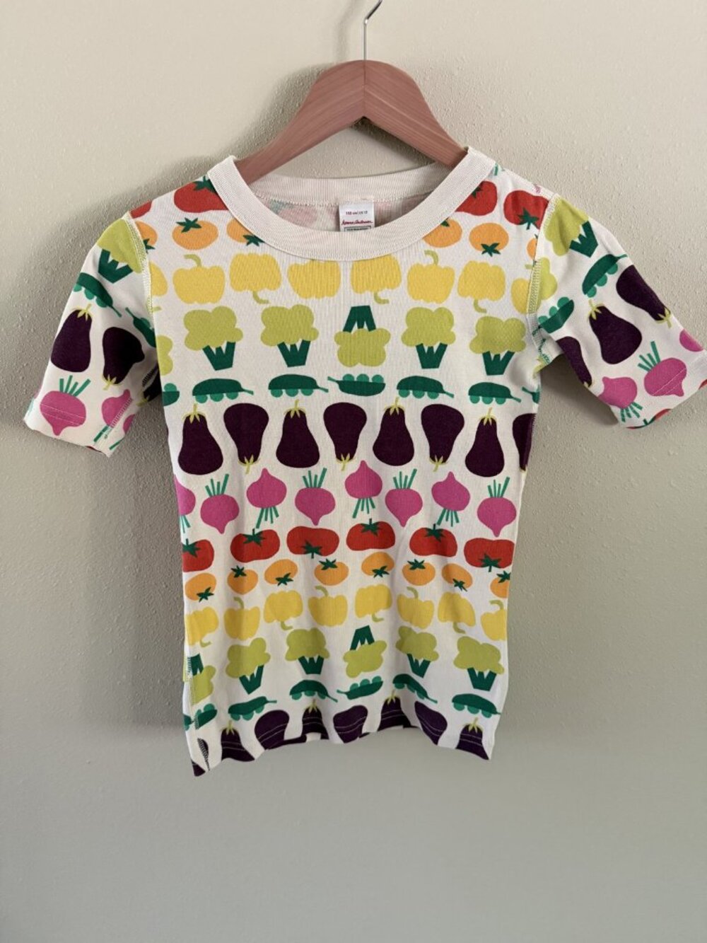 Hanna Andersson Veggie Print Short John Pajamas Organic Cotton 150 cm US 12